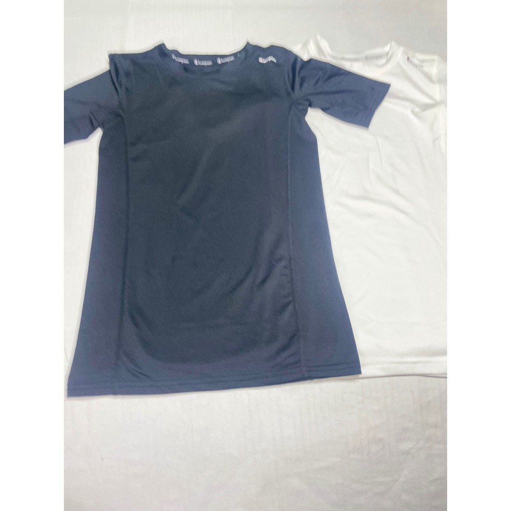 Champion Kids 2 Pack Compression Shirts Black White Short Sleeve Base Layer L